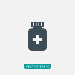 Medicine Bottle Icon Design, Vector EPS10