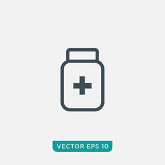 Medicine Bottle Icon Design, Vector EPS10
