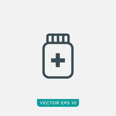 Fototapeta premium Medicine Bottle Icon Design, Vector EPS10