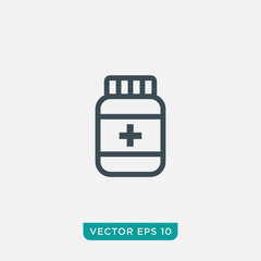 Medicine Bottle Icon Design, Vector EPS10