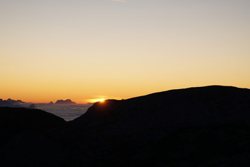 sunrise in Dachstein mountains