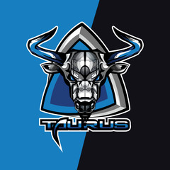 taurus zodiac, bull, buffalo esport gaming mascot logo template, suitable for your team, business, and personal branding