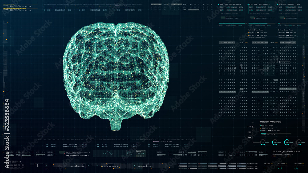 Poster futuristic head up display motion element virtual biomedical holographic human body scan neurologica