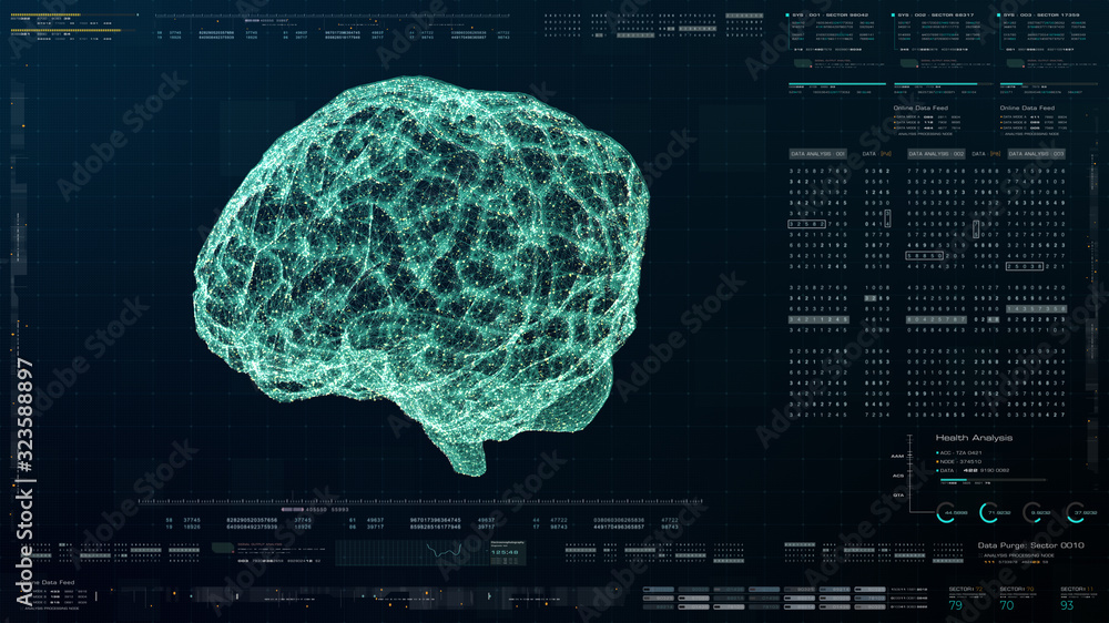 Poster futuristic head up display motion element virtual biomedical holographic human body scan neurologica
