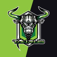 taurus zodiac, bull, buffalo esport gaming mascot logo template, suitable for your team, business, and personal branding