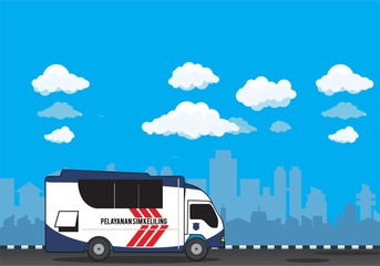 illustration of car driving license service