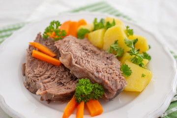 Prime boiled beef with root vegetables, Viennese Tafelspitz