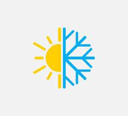 Hot, cold icon. Vector illustration, flat design.