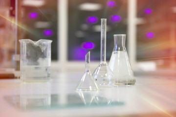Colourful glass bottles for lab procedures bottles and flasks. essentia oils products-treatment medical 