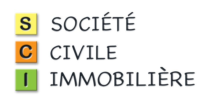 SCI initials in colored 3d cubes with meaning in french language