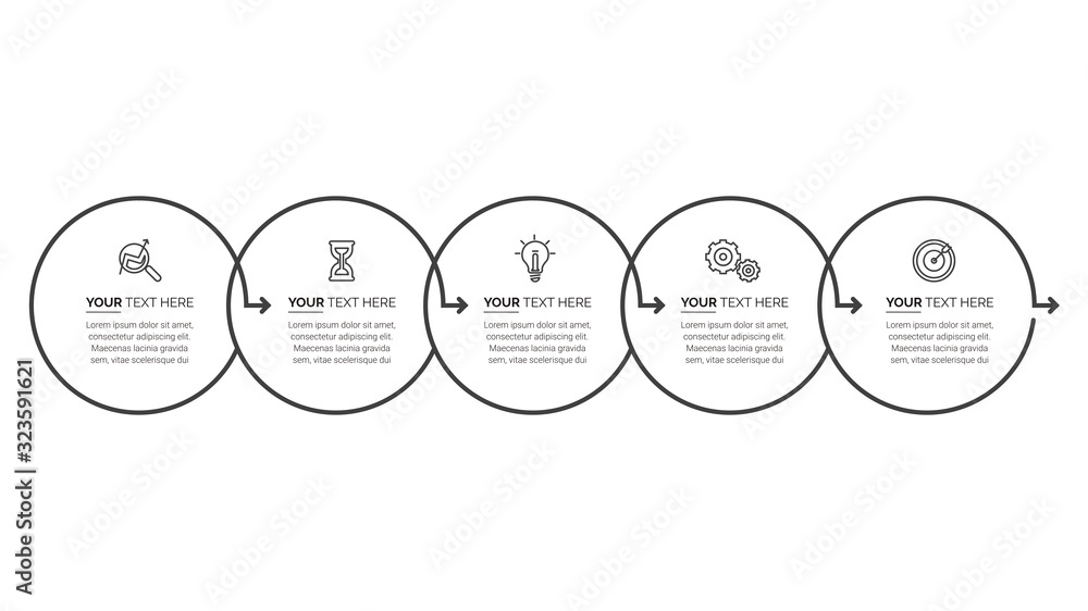 Aufkleber business data visualization. process chart. abstract elements of graph, diagram with steps, options,