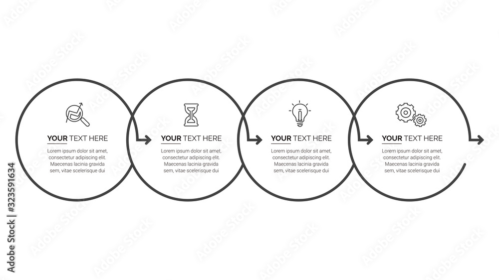 Aufkleber business data visualization. process chart. abstract elements of graph, diagram with steps, options,