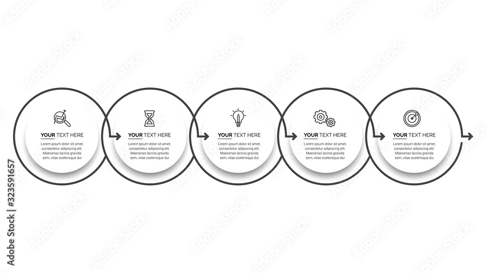 Aufkleber business data visualization. process chart. abstract elements of graph, diagram with steps, options,