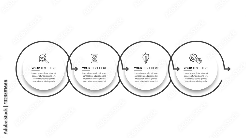 Aufkleber business data visualization. process chart. abstract elements of graph, diagram with steps, options,