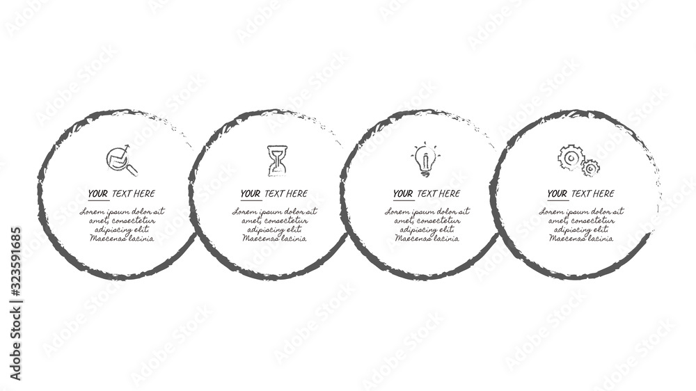 Aufkleber business data visualization. process chart. abstract elements of graph, diagram with steps, options,
