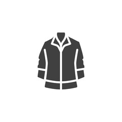 Mens jacket vector icon. filled flat sign for mobile concept and web design. Long sleeve jacket glyph icon. Symbol, logo illustration. Vector graphics