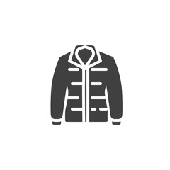Men's jacket vector icon. filled flat sign for mobile concept and web design. Long sleeves jacket glyph icon. Symbol, logo illustration. Vector graphics