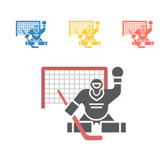 Hockey Goalkeeper icon. Vector signs for web graphics