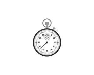 Classic stopwatch on a white background. Vector illustration.