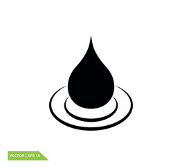 Drop water icon vector logo design template