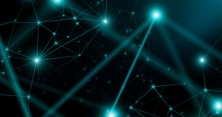 Obraz premium Internet network connection on dark background