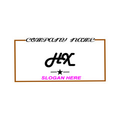  Initial HX logo handwriting vector template