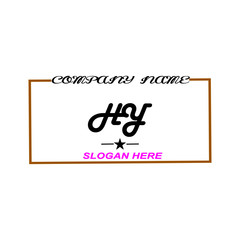  Initial HY logo handwriting vector template