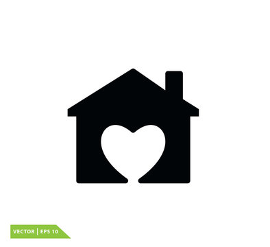 Home Love Icon Vector Design Template