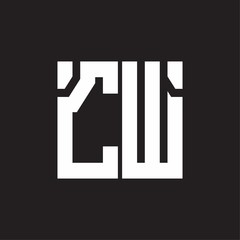 CW Logo with squere shape design template