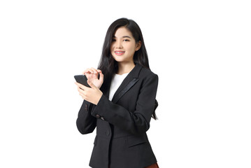 Fototapeta premium businesswoman and smartphone