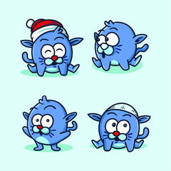 blue cat mascot