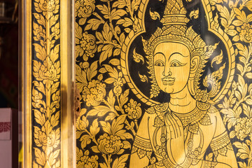 Fototapeta na wymiar Traditional Thai style painting art.