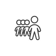 Staff recruitment line icon. linear style sign for mobile concept and web design. Team group leader outline vector icon. Symbol, logo illustration. Vector graphics