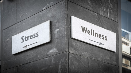 Street Sign to Wellness versus Stress