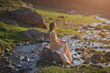 girl in a vintage dress