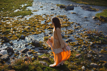 girl in a vintage dress