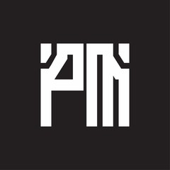 PM Logo with squere shape design template