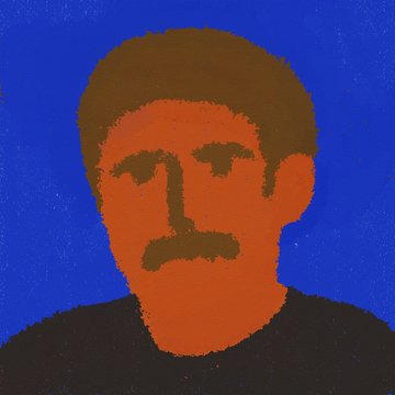 mustache man digital painting art illustration