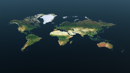 Fototapeta na wymiar Relief map of World - 3D render