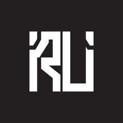 RU Logo with squere shape design template