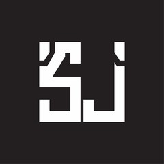 SJ Logo with squere shape design template