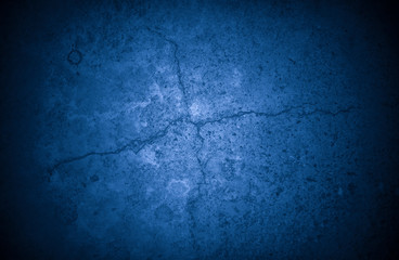 Old wall pattern texture cement blue dark abstract  blue color design are light with black gradient background.