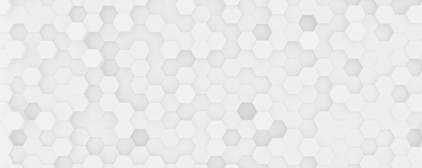 3d white hexagon background