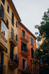 Fototapeta na wymiar Red and yellow Spanish buildings 
