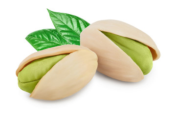 pistachio isolated on white background with clipping path and full depth of field