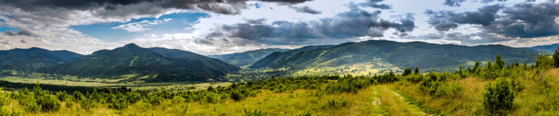 panorama of the Carpathian mountains
