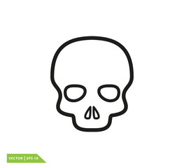 Pirate skull icon vector logo design template