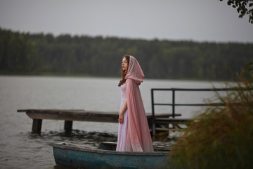 sad girl in the boat