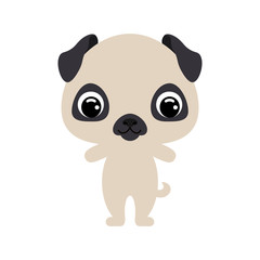 Cute baby dog. Domestic animal. Flat vector stock illustration on white background