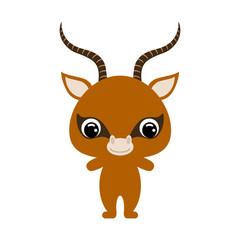 Cute baby gazelle. African animal. Flat vector stock illustration on white background